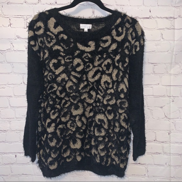 Joseph A. Sweaters - Joseph A. fuzzy leopard‎ sweater size L